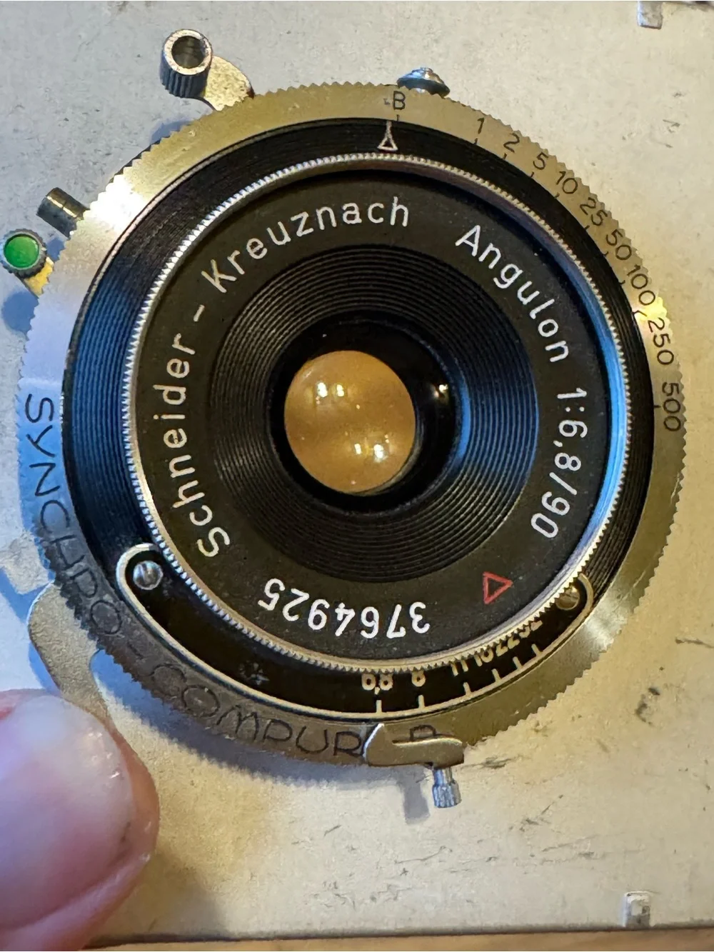 Schneider-Kreuznach Angulon 90mm f/6.8 4x5 large format lens with Graflex Board